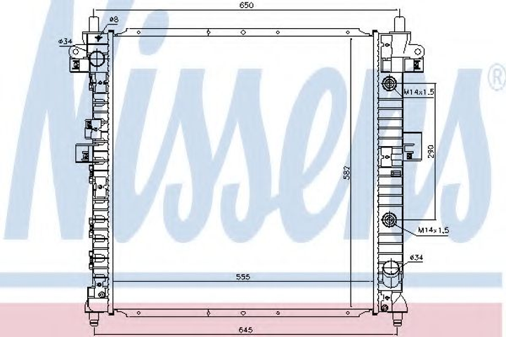 Радіатор SY ACTYON(05-)2.0 Xdi(+)[OE 21310-09250] Nissens (64316) - зображення 1