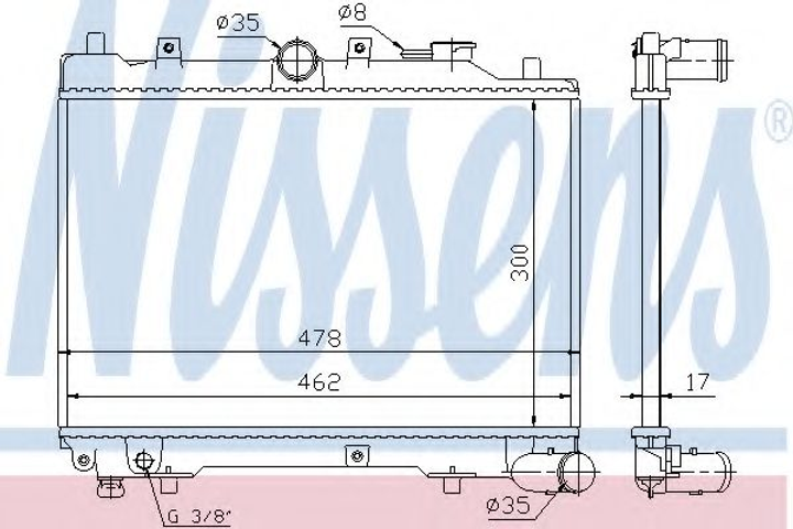 Радіатор MZ 323(85-)1.1(+)[OE E358-15-200B] Nissens (62512) - зображення 1