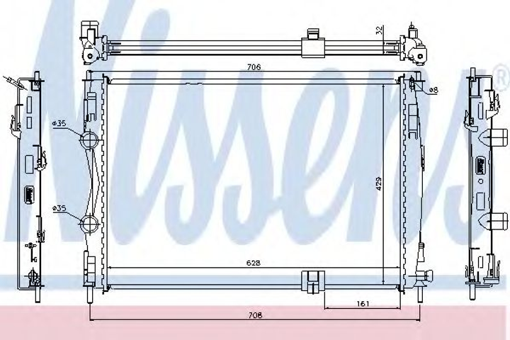 Радиатор NS QASHQAI(07-)2.0 dCi[OE 21400-JD70A] Nissens (67361) - изображение 1