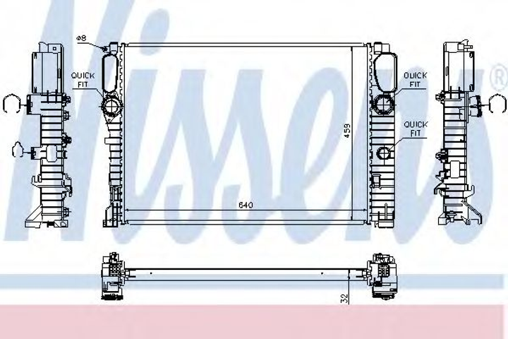 Радиатор MB CLS W 219(04-)CLS 320 CDI(+)[OE 211 500 34 02] Nissens (67102A) - изображение 1