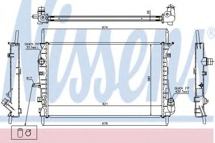 Радиатор FD MONDEO III(00-)2.5 i V6 24V(+)[OE 1216262] Nissens (69252) - изображение 1