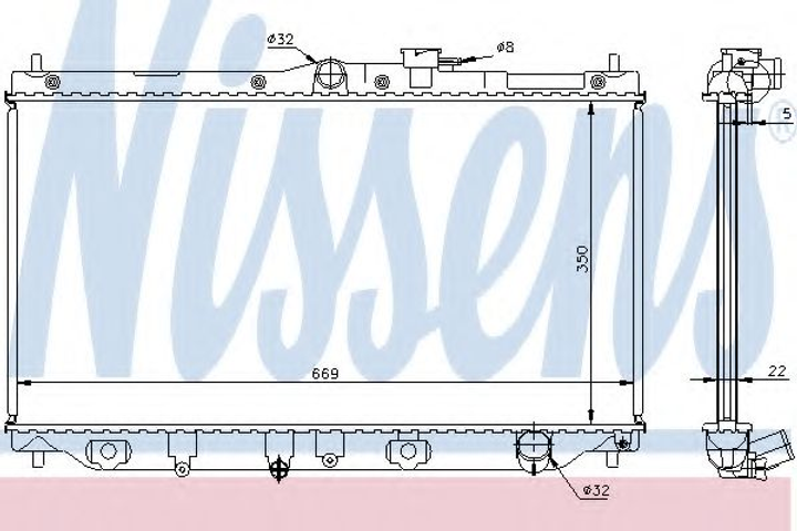 Радіатор HD ACCORD(90-)1.8 i 16V(+)[OE 19010-P45-505] Nissens (62279A) - зображення 1