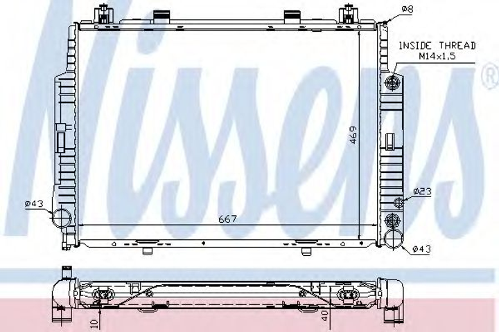 Радиатор MB SW 140(91-)400 S(+)[OE 140 500 10 03] Nissens (62716A) - изображение 1