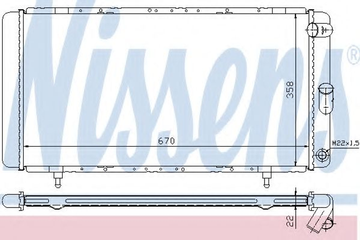 Радіатор RN ESPACE I(84-)2.0(+)[OE 77 00 764 838] Nissens (63911A) - зображення 1