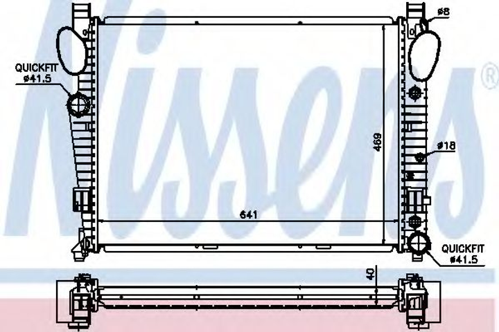 Радиатор MB CL W 215(99-)CL 500(+)[OE 220 500 09 03] Nissens (62547A) - изображение 1