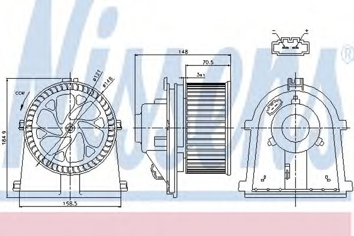 Вент.пічки AI A 3/S 3(96-)1.6 i(+)[OE 1J1819021] Nissens (87022) - зображення 1