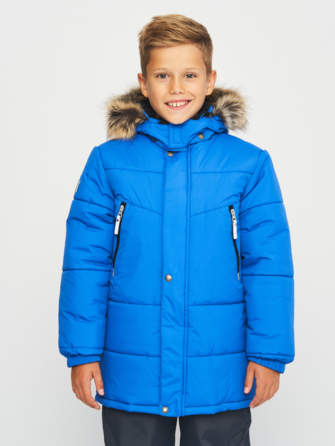 Акция на Дитяча зимова довга куртка для хлопчика Lenne Micha 23337-678 128 см от Rozetka