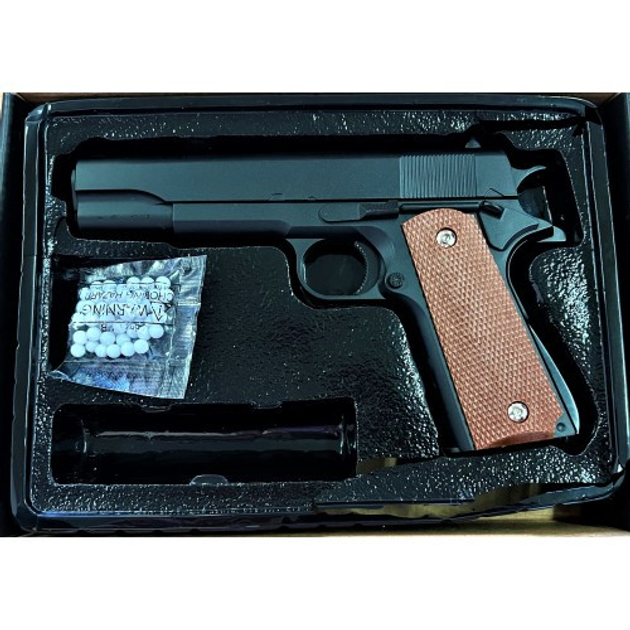 Дитячий пістолет на кульках "Colt M1911 Classic" Galaxy G13 метал-пластик чорний - зображення 1