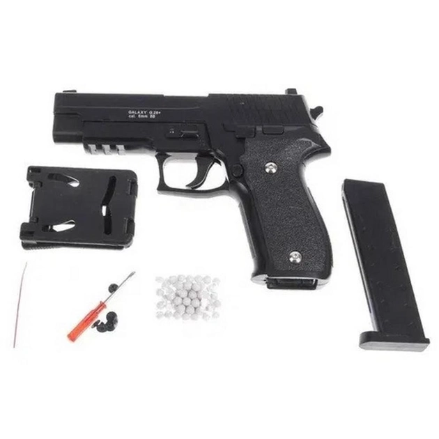 Дитячий пістолет на кульках "Sig Sauer 226" Galaxy G26+ чорний з кобурою - изображение 2