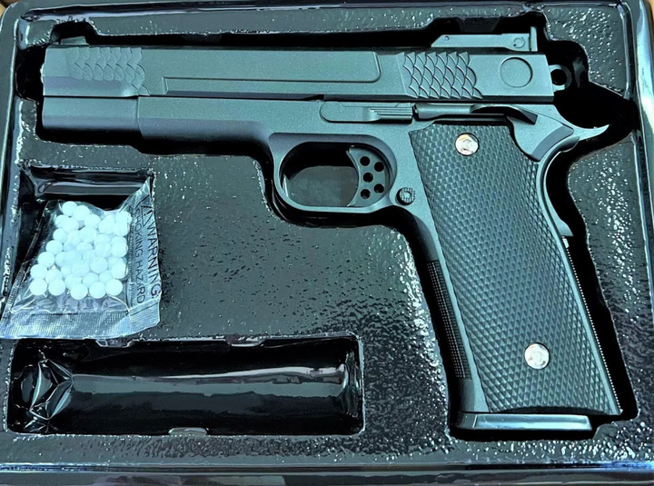 Дитячий пістолет на кульках "Браунінг (Browning HP)" Galaxy G20+ чорний з кобурою - зображення 2