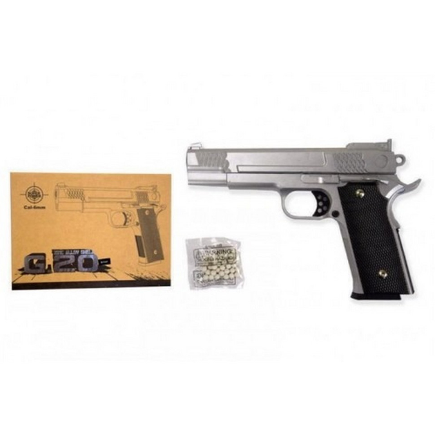 Іграшковий пістолет на кульках "Browning HP" Galaxy G20S метал сталевий метал - изображение 2