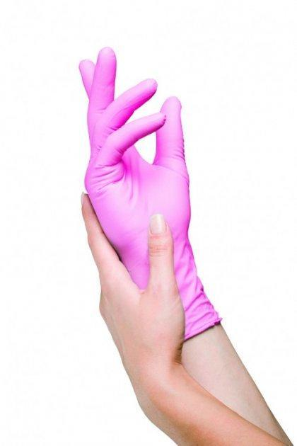 Перчатки нитриловые неопудренные Med-Komfort Style Strawberry розовые размер S 50 пар - изображение 1