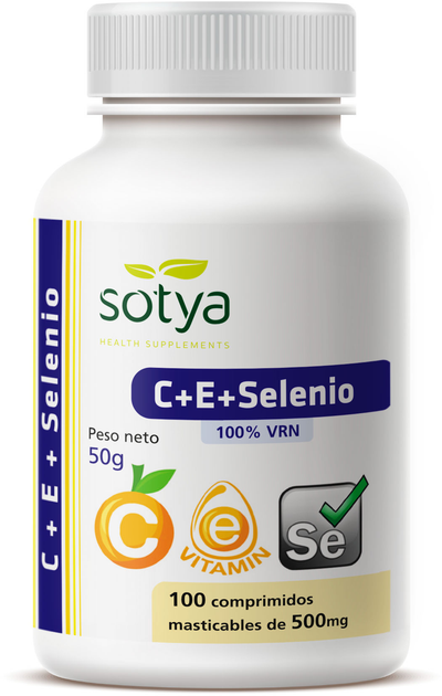 Suplement diety Sotya C+E+Selenium 100 tabletek do żucia (8427483009986) - obraz 1