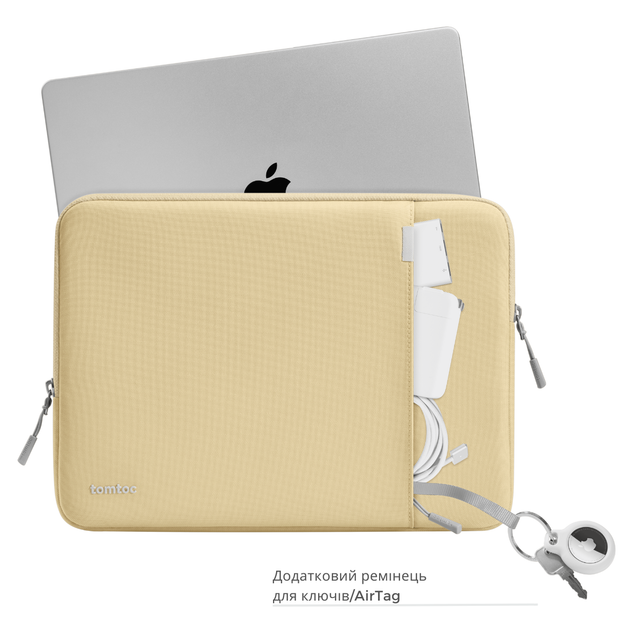 Протиударний чохол на блискавці tomtoc 360° Sleeve for MacBook Pro 13 (2016-2022) | Air 13 (2018-2020) | Air 13.6 (2022-2024) M2/М3 - Yellowish - Фото 6 Протиударний чохол на блискавці tomtoc 360° Sleeve for MacBook Pro 13 (2016-2022) | Air 13 (2018-2020) | Air 13.6 (2022-2024) M2/М3 - Yellowish - зображення 6