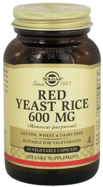 Suplement diety Solgar Red Yeast Rice 600 mg 60 kapsułek (0033984023246) - obraz 1