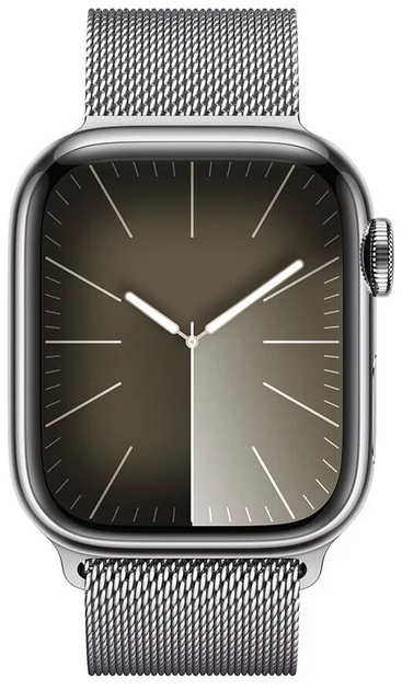 Смарт-годинник Apple Watch Series 9 GPS + Cellular 41mm Silver Stainless Steel Case with Silver Milanese Loop (MRJ43) - зображення 2