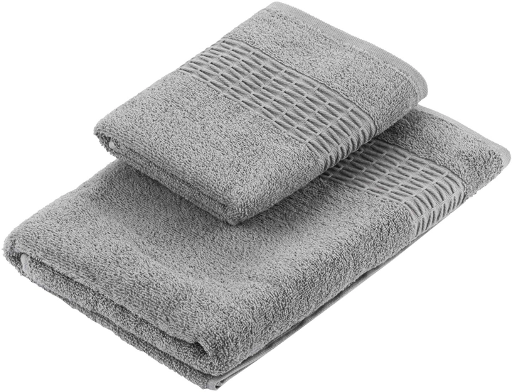Набор 2 махровых полотенца Ardesto для ванной 50х90+70х140 см Lotus Серый (ART2357SG) - изображение 2