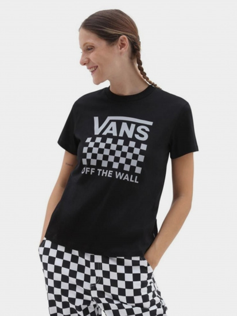 T-shirt damski z nadrukiem Vans VN00050P-BLK1 XS Czarny (196570324513) - obraz 1