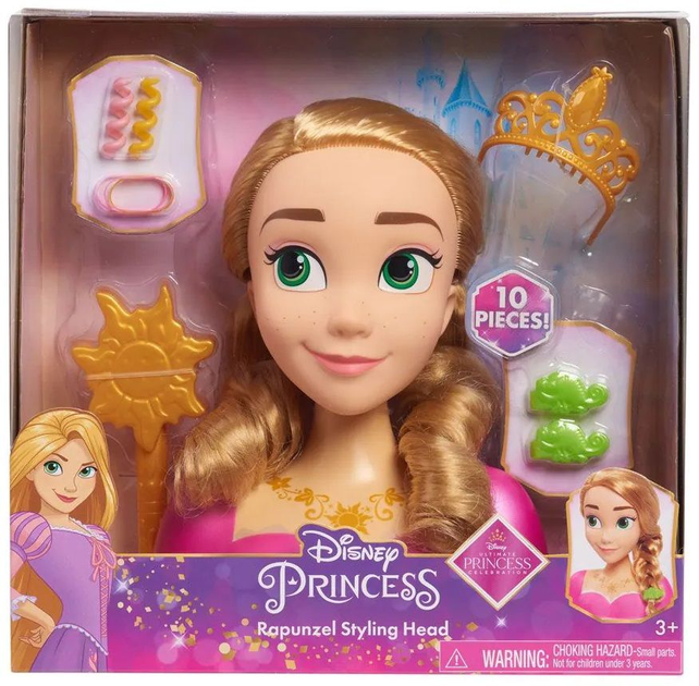 Lalka-manekin Just Play Disney Princess Rapunzel głowa do stylizacji 20 cm (886144872532) - obraz 4