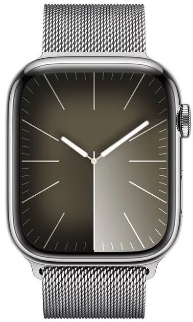 Смарт-годинник Apple Watch Series 9 GPS + Cellular 45mm Silver Stainless Steel Case with Silver Milanese Loop (MRMQ3) - зображення 2