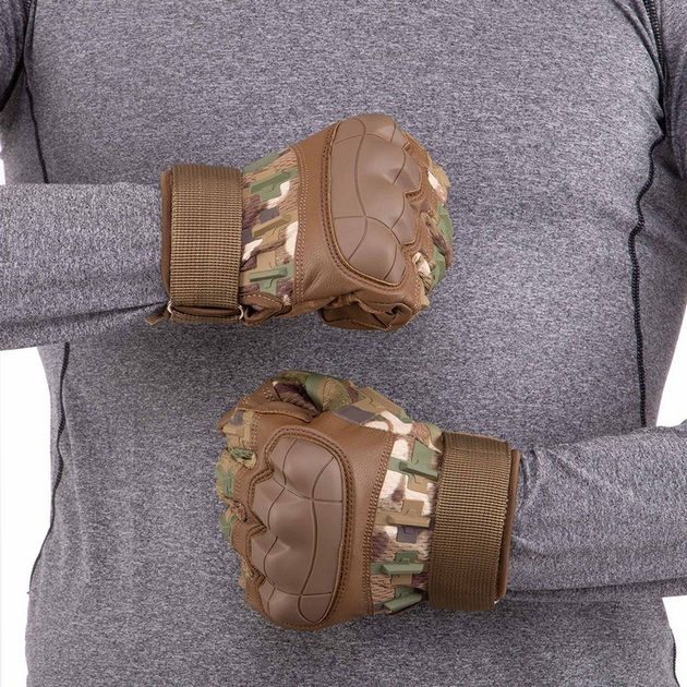 Тактичні рукавички для військових ЗСУ Military Rangers BC-9879 розмір M камуфляж - зображення 2