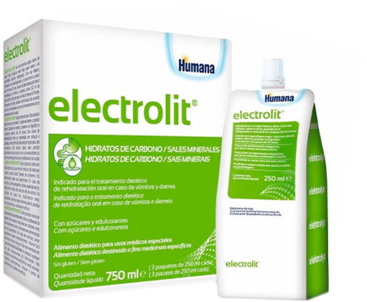 Електролітний напій для дітей Humana Na potrzebę rhydin Electrolit Liquid 3x250 мл (8427045139045) - зображення 1
