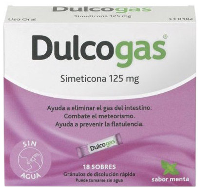 Saszetki na wzdęcia Sanofi Aventis Dulcogas 125 mg 18 Sobres Monodosis (8470001671363) - obraz 1