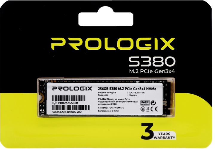 SSD диск Prologix S380 256GB M.2 2280 PCIe 3.0 x4 NVMe TLC (PRO256GS380) - зображення 4