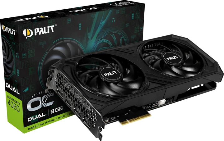 Відеокарта Palit PCI-Ex GeForce RTX 4060 Dual OC 8GB GDDR6 (128bit