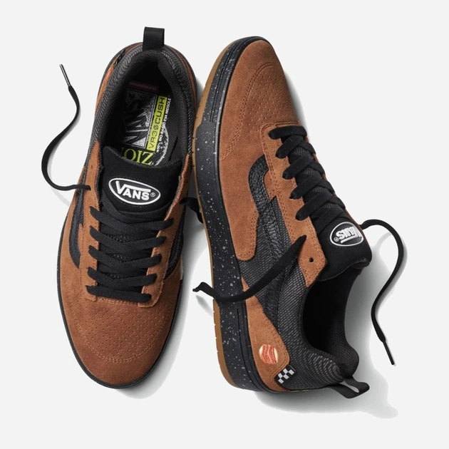 Sneakersy męskie skórzane do kostki Vans Zabha Zion Wright VN0007QQBF01 43 (10US) 28 cm Brązowy/Czarny (196571288395) - obraz 3