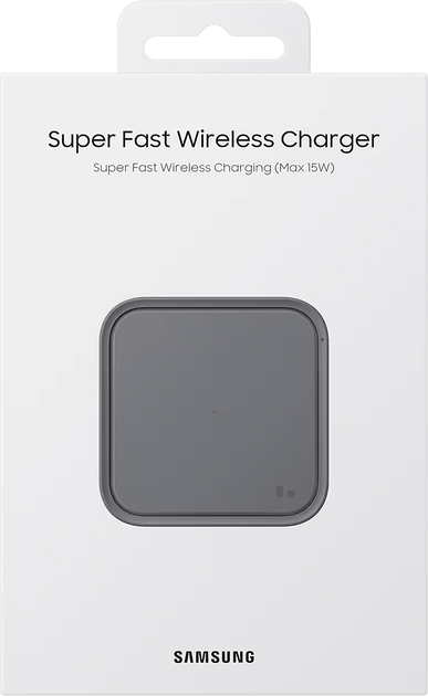 Ładowarka bezprzewodowa Samsung Super Fast Wireless Charger 15W Dark Gray (EP-P2400BBEGEU) - obraz 6