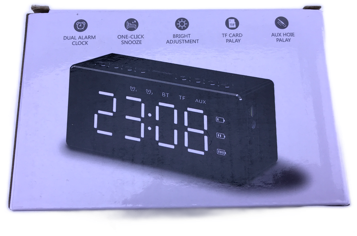 Портативна колонка-годинник Bluetooth J61 8210 міні динамік Біла - зображення 3