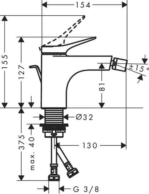 Смеситель для биде Hansgrohe Vivenis 75200000H - изображение 2