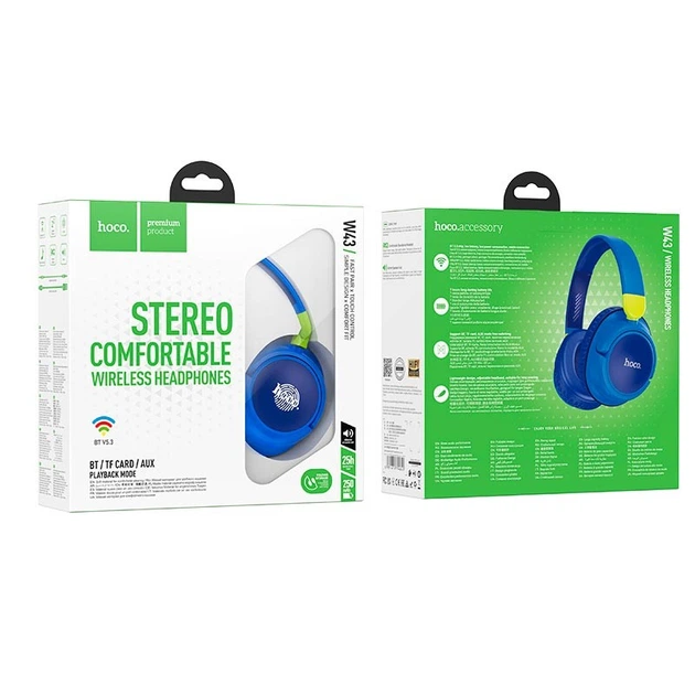 Навушники HOCO Adventure BT headphones W43 сині - изображение 3