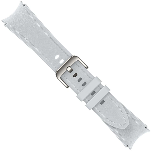 Pasek Samsung Hybrid Eco-Leather Band (M/L) do Samsung Galaxy Watch 4/4 Classic/5/5 Pro/6/6 Classic Silver (ET-SHR96LSEGEU) - obraz 3