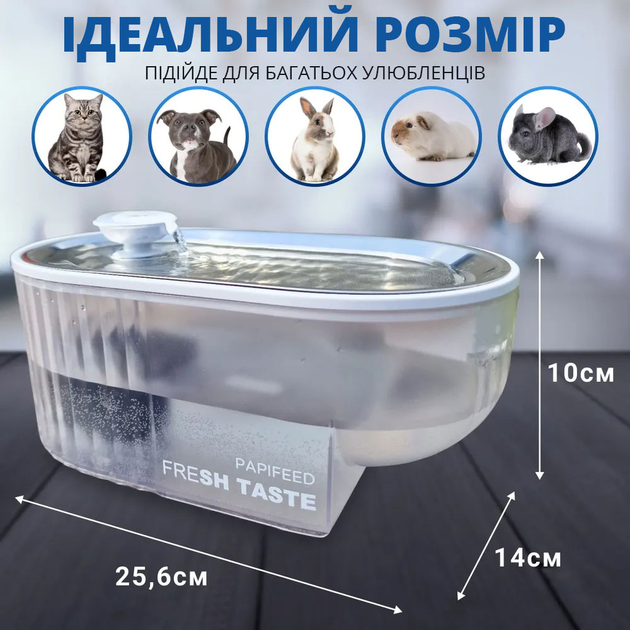 Автоматична поїлка-фонтан PAPIFEED для собак та котів 2.5 л (PF028) - зображення 7