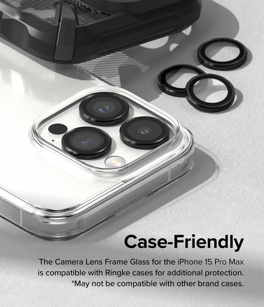 Защитное стекло на камеру Fusion Camera Lens Frame Glass для iPhone 15 Pro Max Black (CM09837RS) - Фото 7 Защитное стекло на камеру Fusion Camera Lens Frame Glass для iPhone 15 Pro Max Black (CM09837RS) - изображение 7