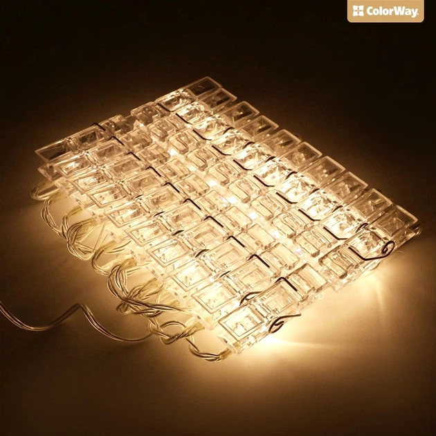 Светодиодная гирлянда ColorWay с прищепками для фото 20 LED/3M USB (CW-LCP-20L30BU) - Фото 6 Светодиодная гирлянда ColorWay с прищепками для фото 20 LED/3M USB (CW-LCP-20L30BU) - изображение 6