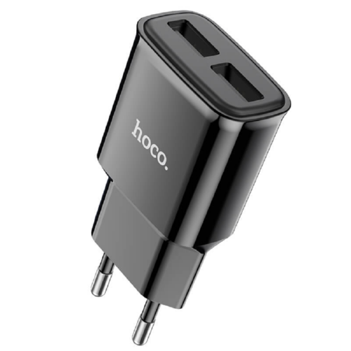 Адаптер HOCO сетевой Star round C88A 2USB 2.4A black - Фото 1 Адаптер HOCO сетевой Star round C88A 2USB 2.4A black - изображение 1