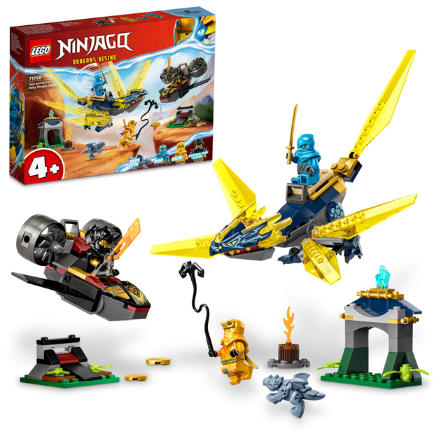Zestaw klocków LEGO Ninjago Nya i Arin - bitwa na grzbiecie małego smoka 157 elementów (71798) - obraz 9