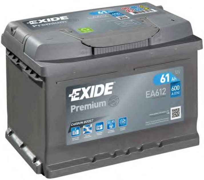 Автомобильный аккумулятор EXIDE 6СТ-61 АзЭ Premium Exide (EA612) – фото ...