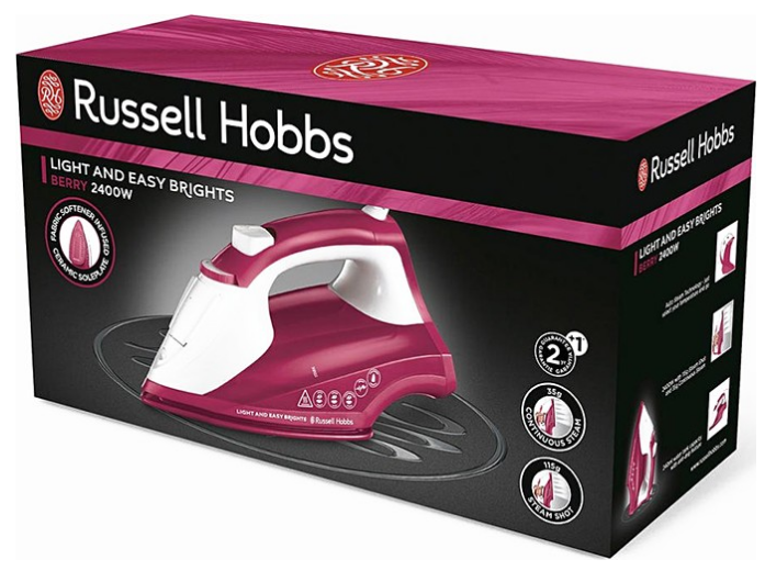 Праска з подачею пари Russell Hobbs 26480-56 Light & Easy Brights Berry Iron (6840573) - Фото 3 Праска з подачею пари Russell Hobbs 26480-56 Light & Easy Brights Berry Iron (6840573) - изображение 3