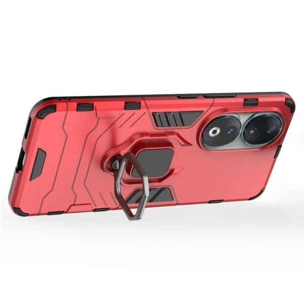 Чехол с подставкой Deexe Hybrid Case для Honor 90 - Red - изображение 3