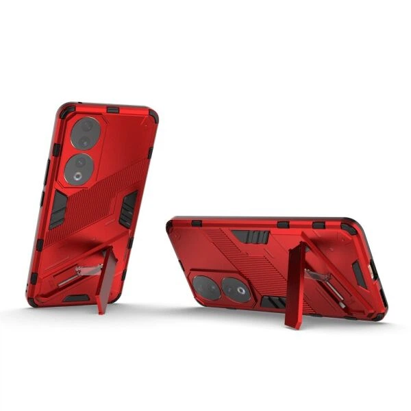 Защитный чехол с подставкой Deexe Bibercas для Honor 90 - Red - изображение 3