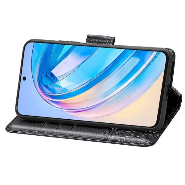 Чехол-книжка с рисунком UniCase Butterfly Pattern для Honor X8a - Black - изображение 3