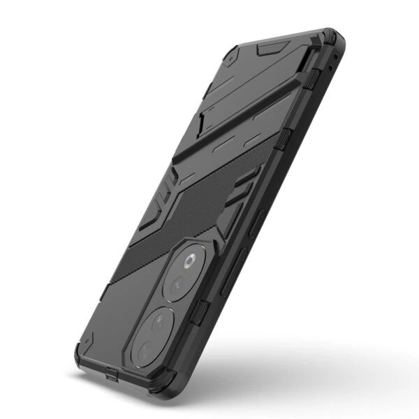 Захисний чохол з підставкою Deexe Bibercas для Honor 90 - Black - зображення 4