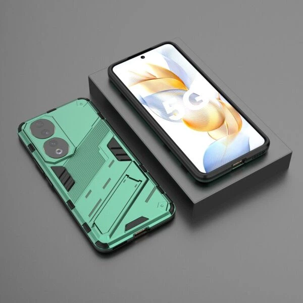 Захисний чохол з підставкою Deexe Bibercas для Honor 90 - Green - зображення 6
