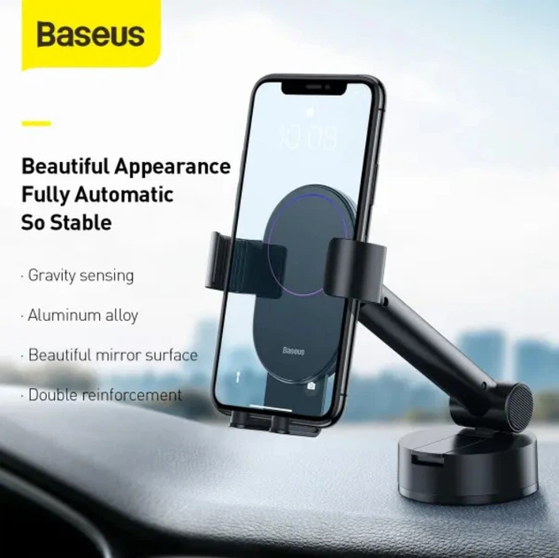 Автомобильный держатель Baseus Simplism Gravity автодержатель на присоске для телефона на торпеду в автомобиль - изображение 5