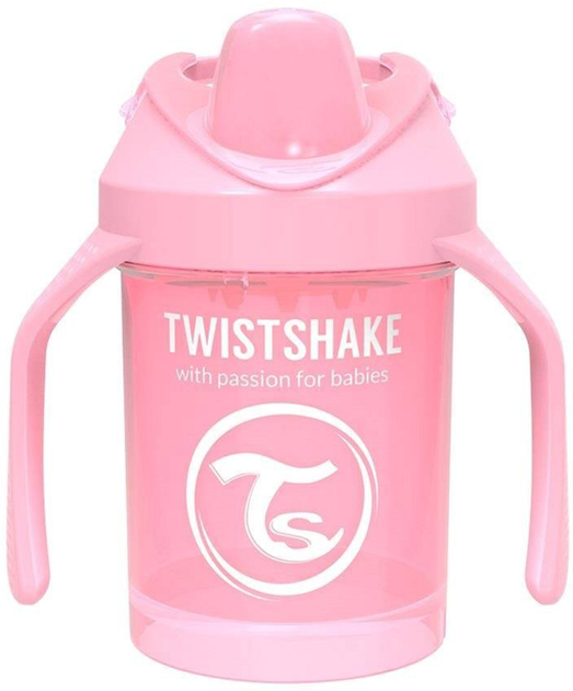 Kubek niekapek Twistshake Pearl Mini z silikonowym smoczkiem 230 ml różowy (7350083122674) - obraz 1