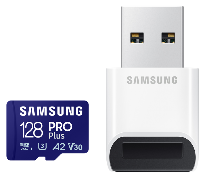 Карта пам'яті Samsung Pro Plus SDXC 128GB Class 10 UHS-I U3 V30 + зчитувач (MB-MD128SB/WW) - зображення 1